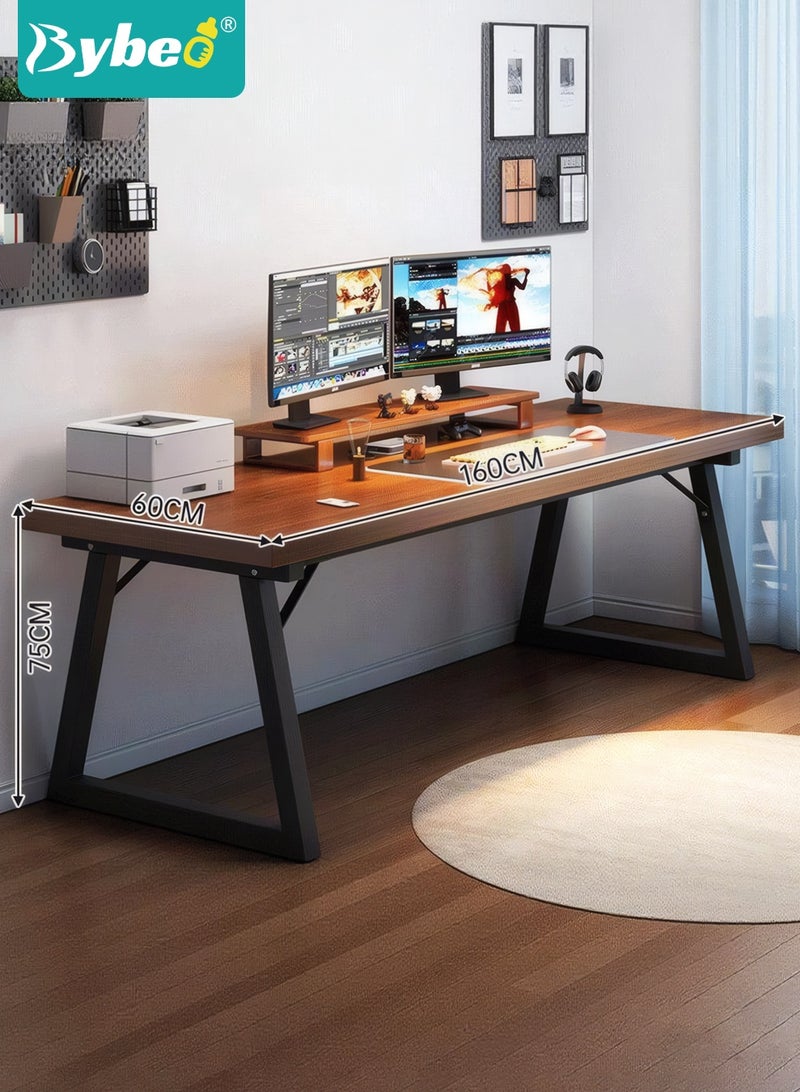 Bybeo 160CM Computer Desk, Home Office Desks, Ergonomic PC Computer Desk, PC Gaming Workstation for Home Office Gaming Study, 30MM Extra-Thickened, Easy to Assemble, 160*60*75CM - Image 1